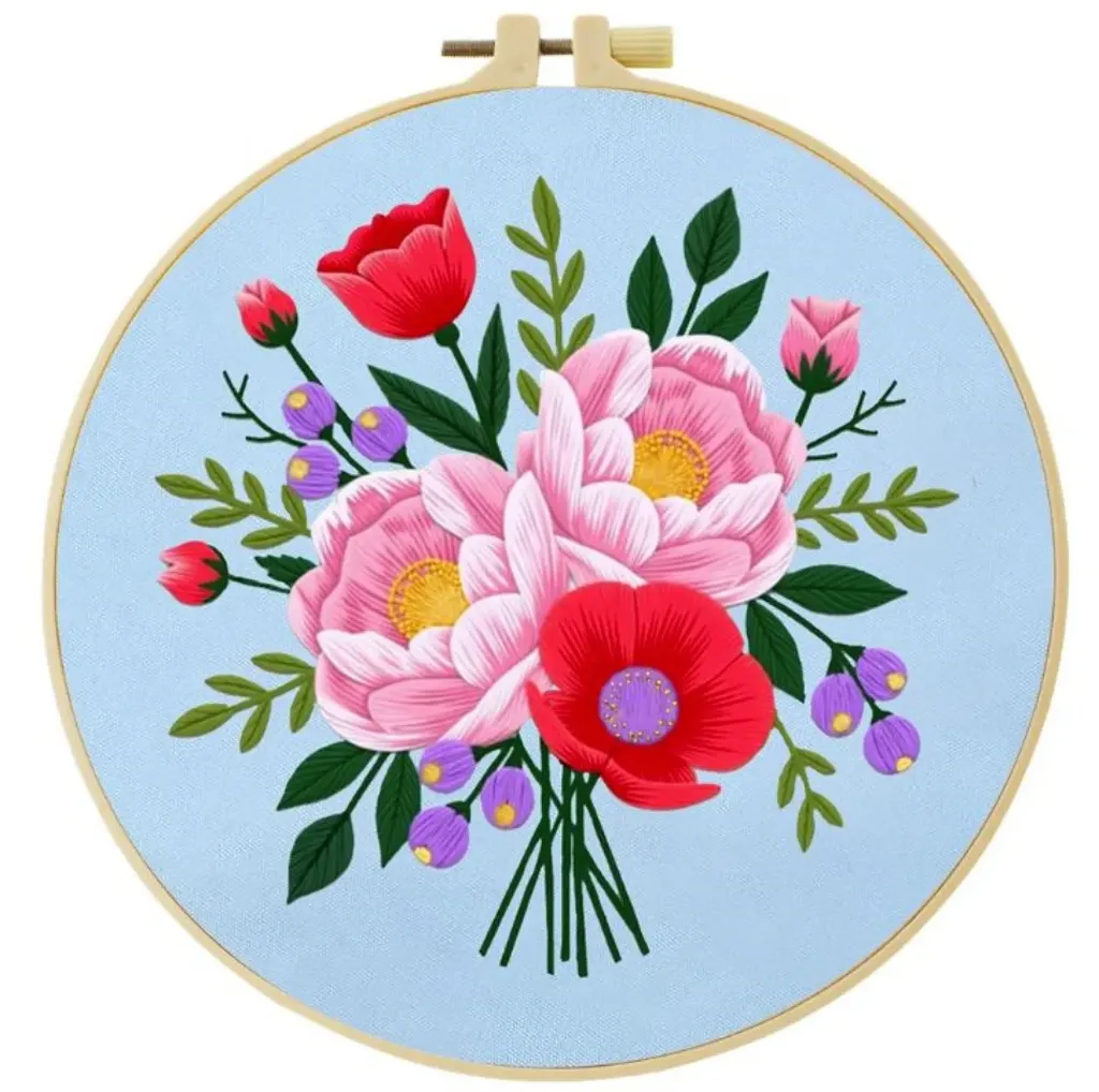 Cross Stitch Kits for Beginners | Beautiful Flowers (20cm)
