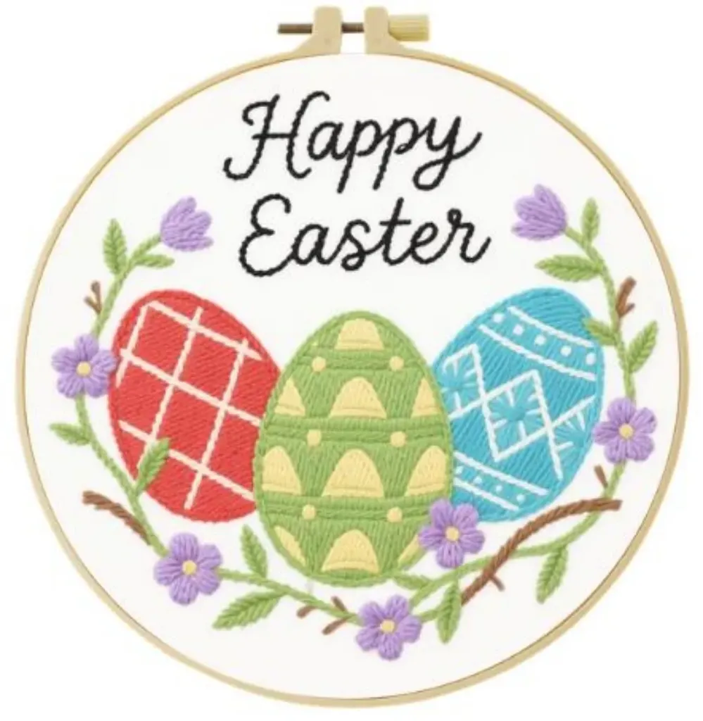 [A-SBS-CrossStichBegin-Easter-framed] Cross Stitch Kits for Beginners | Easter (20cm)