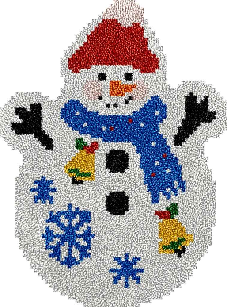 Rug Making Latch Hooking Kit | Snowman with Scarf (52x38cm)