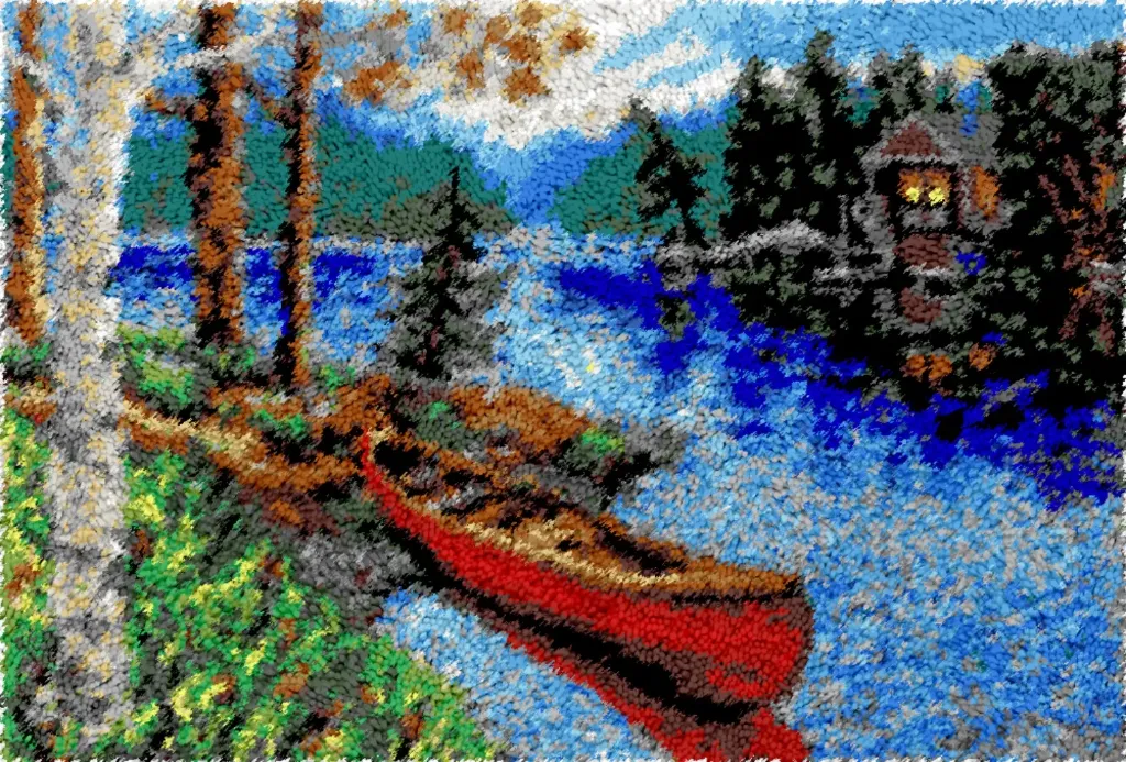 Rug Making Latch Hooking Kit | Canoe (102x69cm)