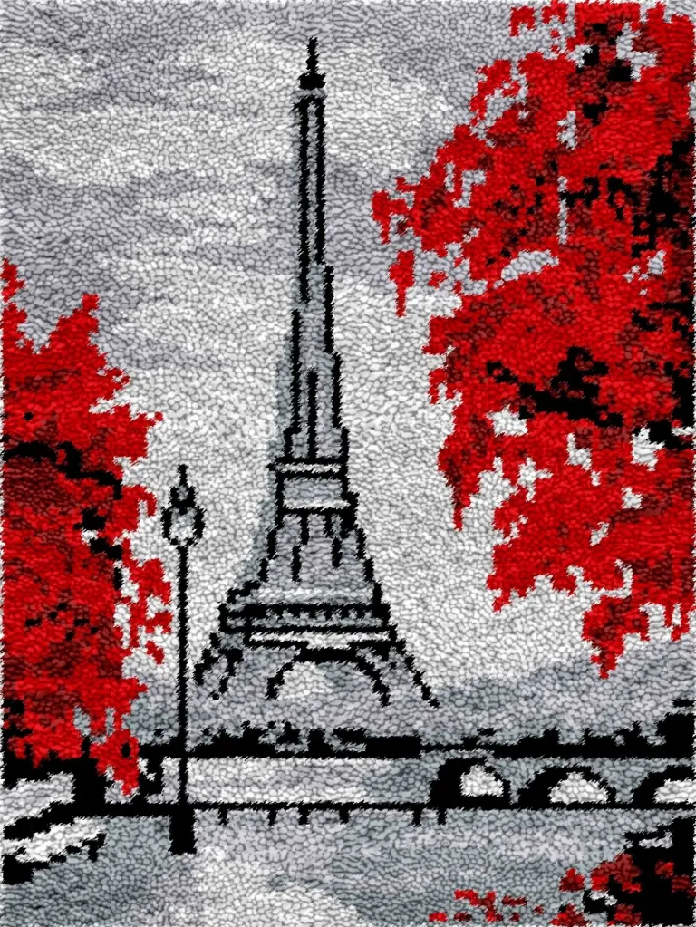 Rug Making Latch Hooking Kit | Paris Autumn (60x40cm)