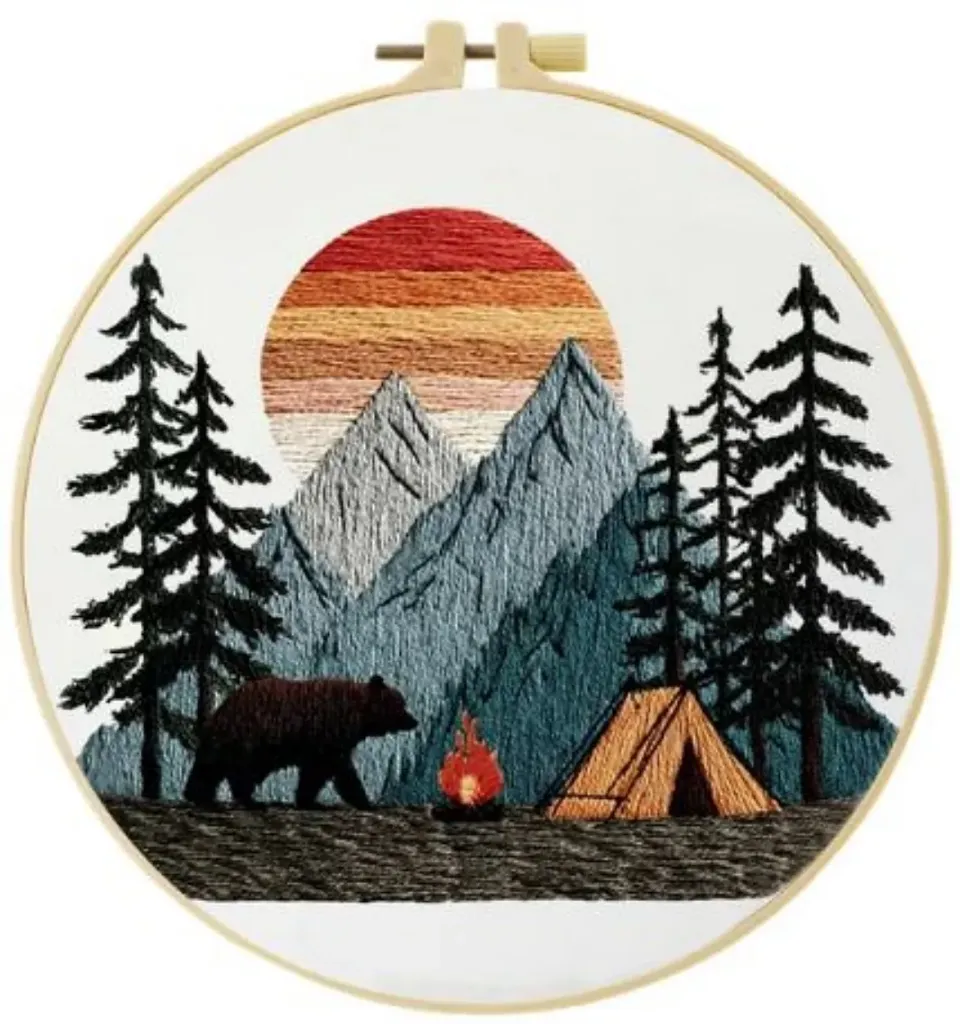 [A-SBS-CSBEGIN-Camping-20] Cross Stitch Kits for Beginners | Camping (20cm)
