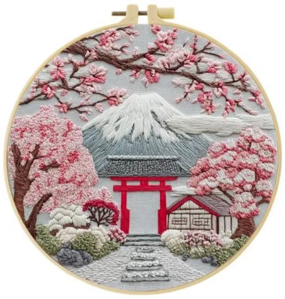 Cross Stitch Kits for Beginners | Cherry Blossoms (20cm)