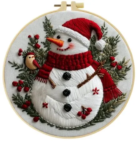 [A-SBS-CSBEGIN-Snowman-20] Cross Stitch Kits for Beginners | Snowman (20cm)