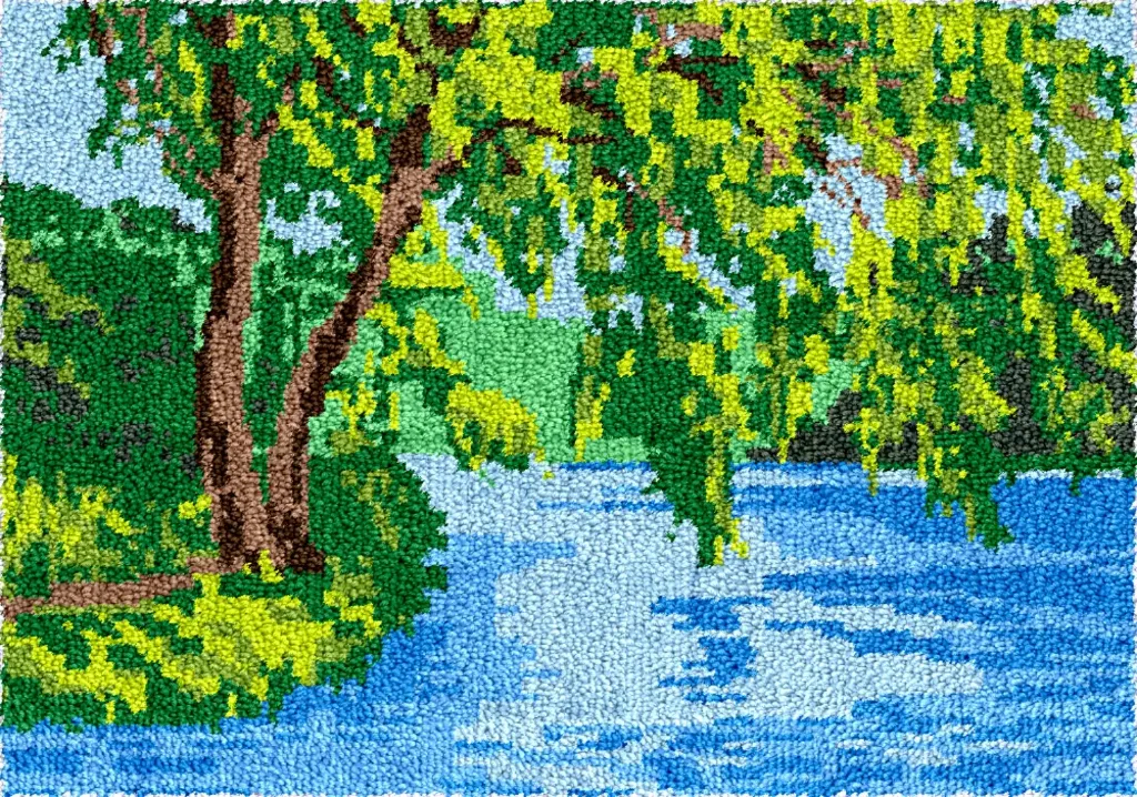 Rug Making Latch Hooking Kit | Spring Landscape (87x61cm)