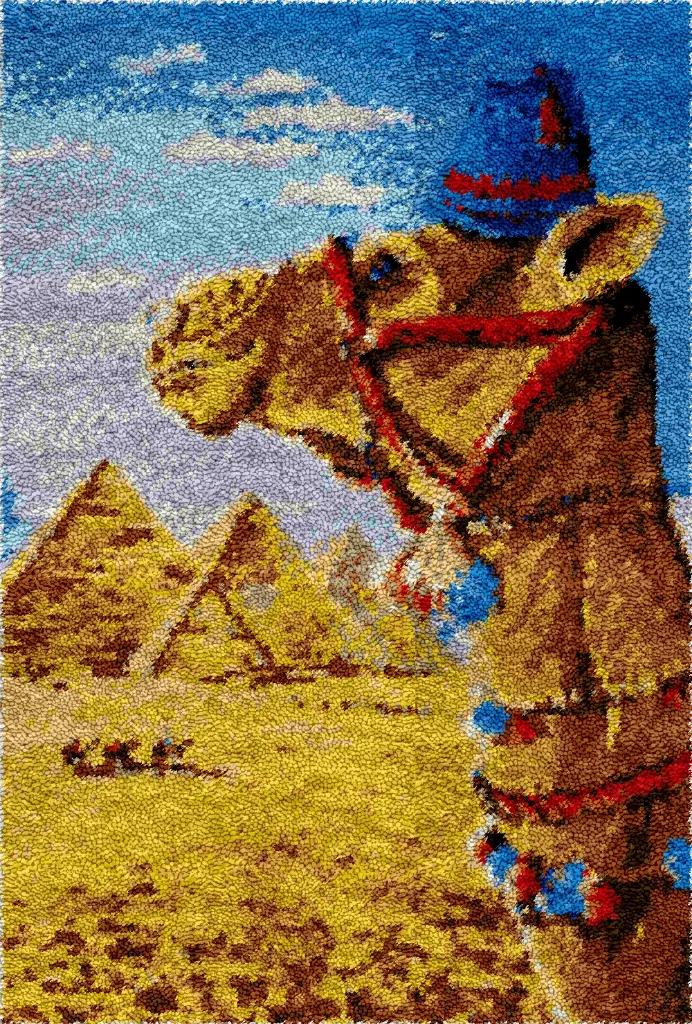 Rug Making Latch Hooking Kit | Camel Pyramids (102x69cm)