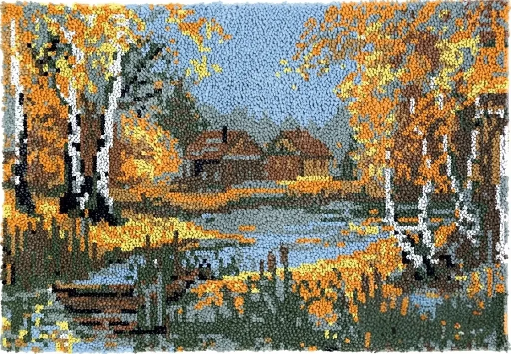 Rug Making Latch Hooking Kit | Autumn Lake (87x61cm)