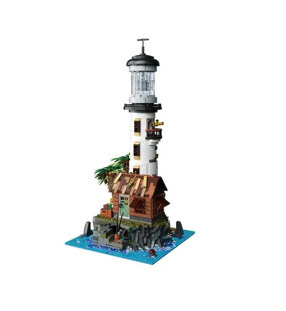 [BAR-MiniFishingVillageLighthouse-box] Mini Micro Unique Building Blocks | Fishing Village Lighthouse (with Lights)