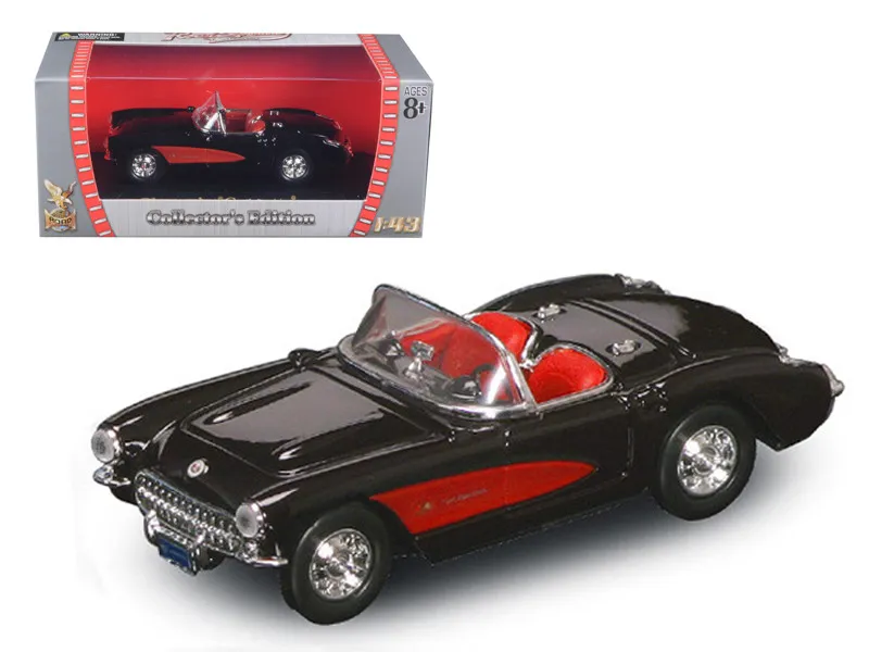 1957 Chevrolet Corvette Convertible Black 1/43 Diecast Model Car