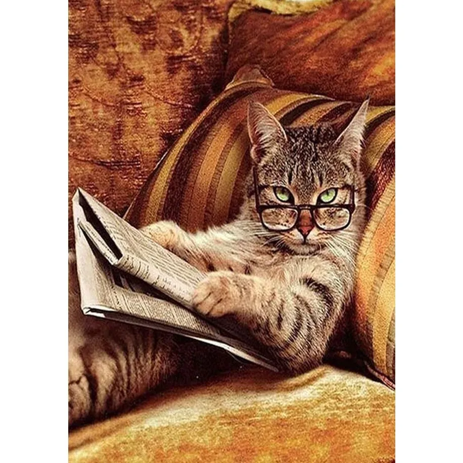 Cat Read Newspaper (2000 pieces 100x70cm)