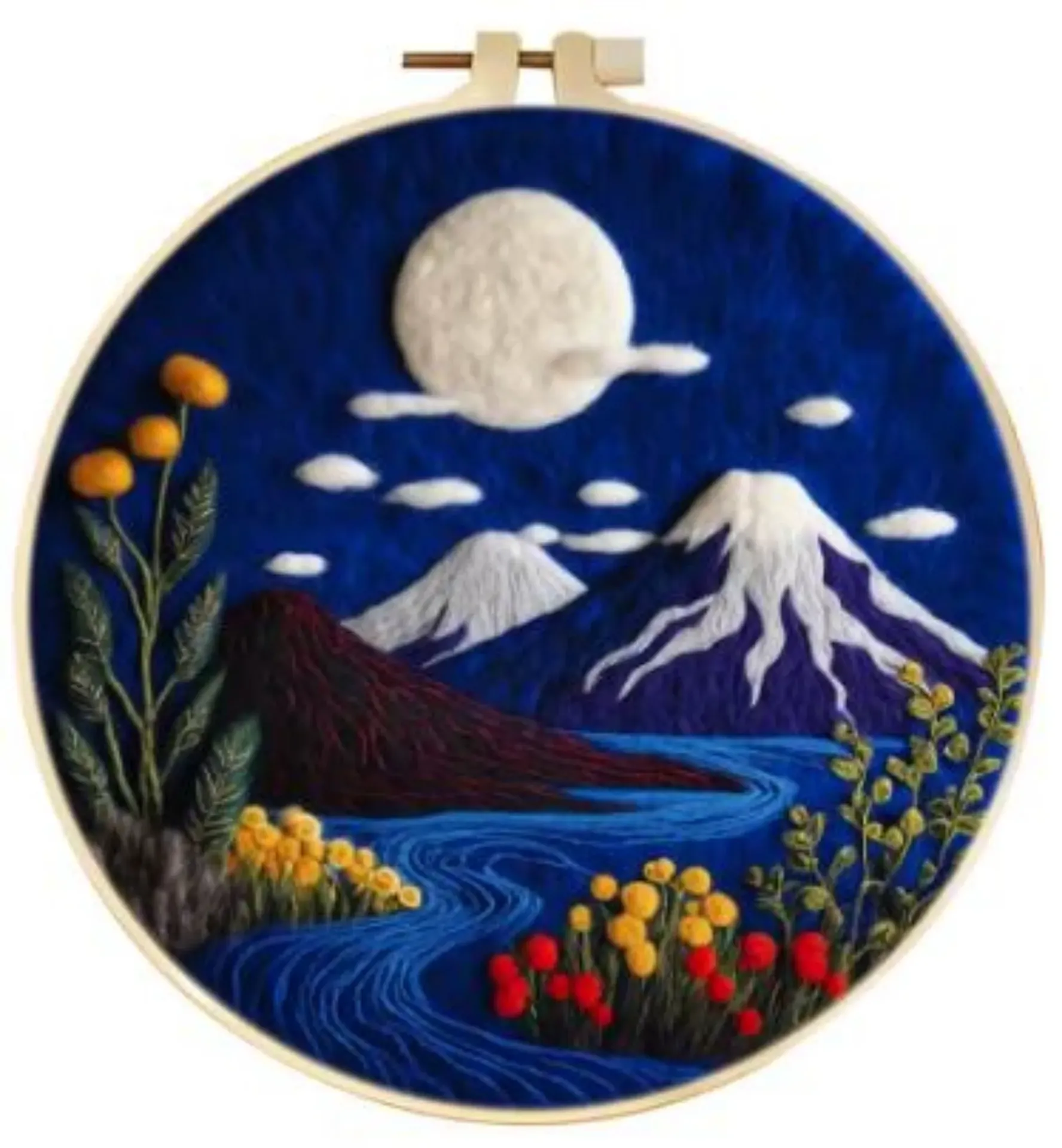 Wool Felting Kit for Beginners | Lake (20cm with Frame)