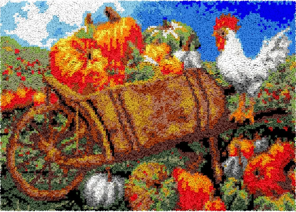 Rug Making Latch Hooking Kit | Halloween Pumpkins (87x61cm)
