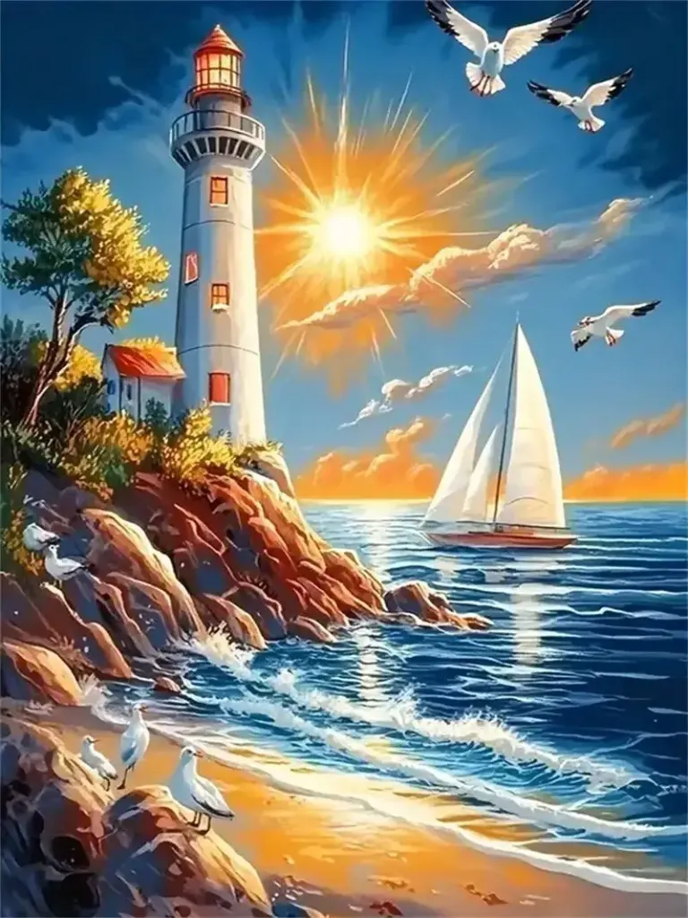 [HBH-DP-Lighthouse-30x40-Sq] Diamond Painting Kit | Lighthouse (30x40cm) (Square)