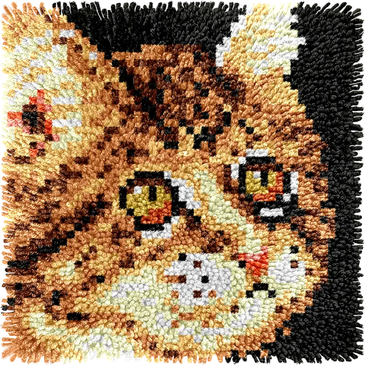 [SHU-children-30x30-Cat-DT1318] Children’s Rug Making Latch Hooking Kit | Cat (30x30cm)